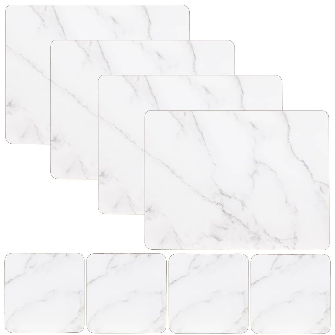 Modern Cork Placemat & Coaster Set 8pc - Marble