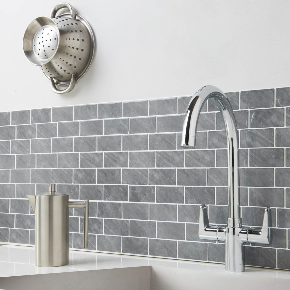 Berrington Grey Subway Self Adhesive Wall Tile
