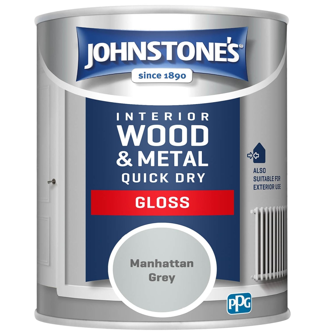 Johnstone's Quick Dry Gloss - Manhattan Grey 750ml