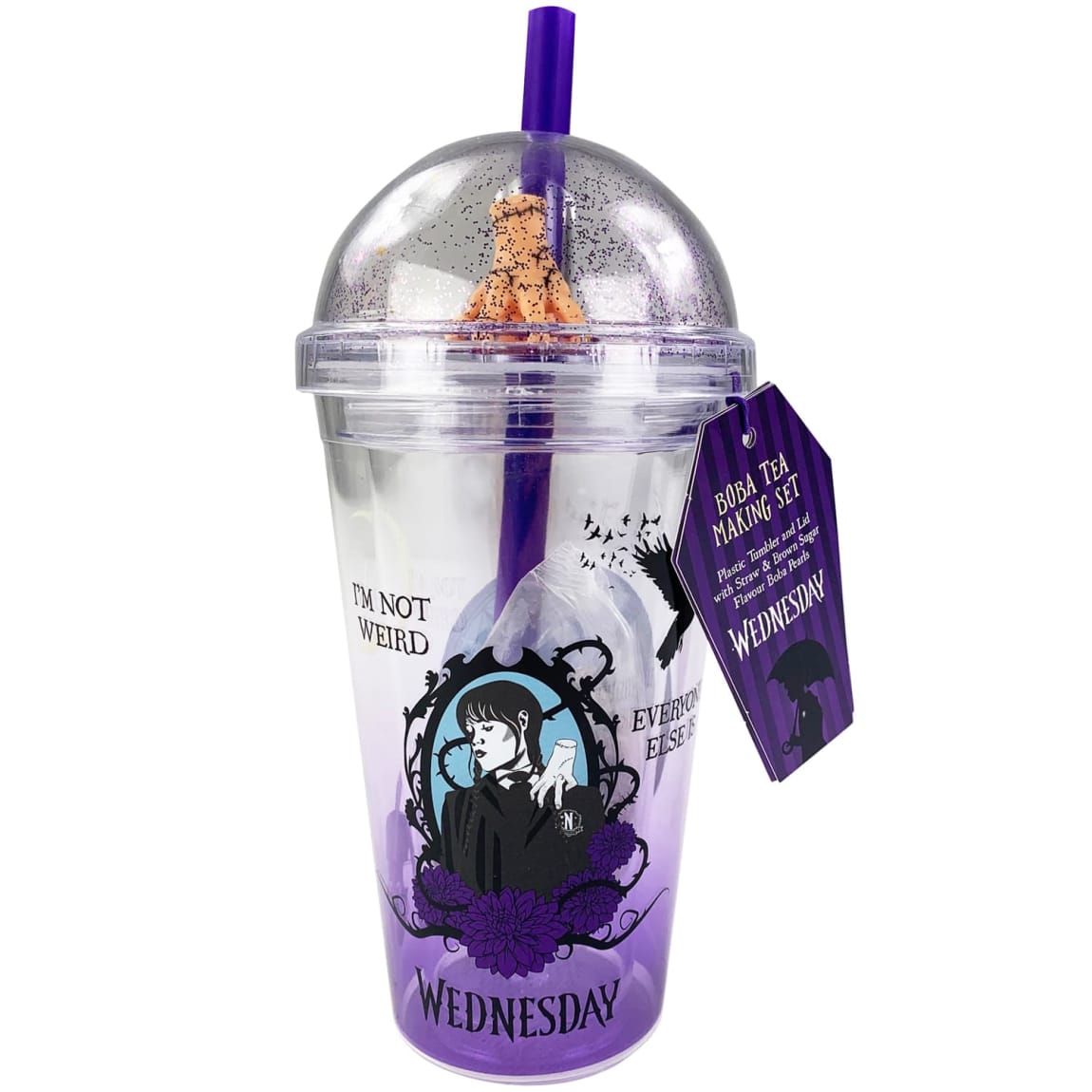 Wednesday Bubble Tea Cup & Straw Gift Set