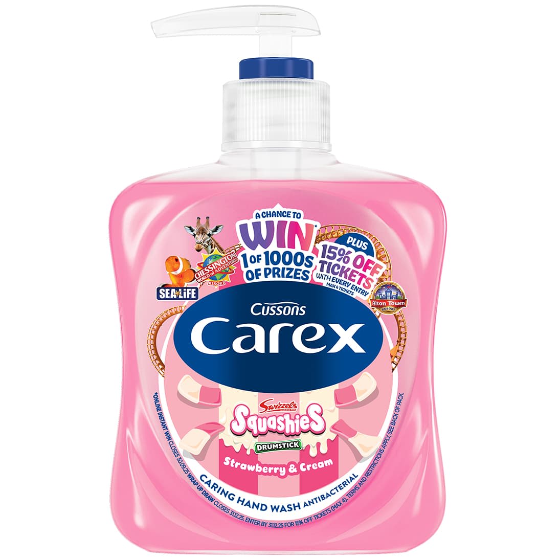 Carex Antibacterial Hand Wash 250ml - Squashies Drumstick - Strawberry & Cream