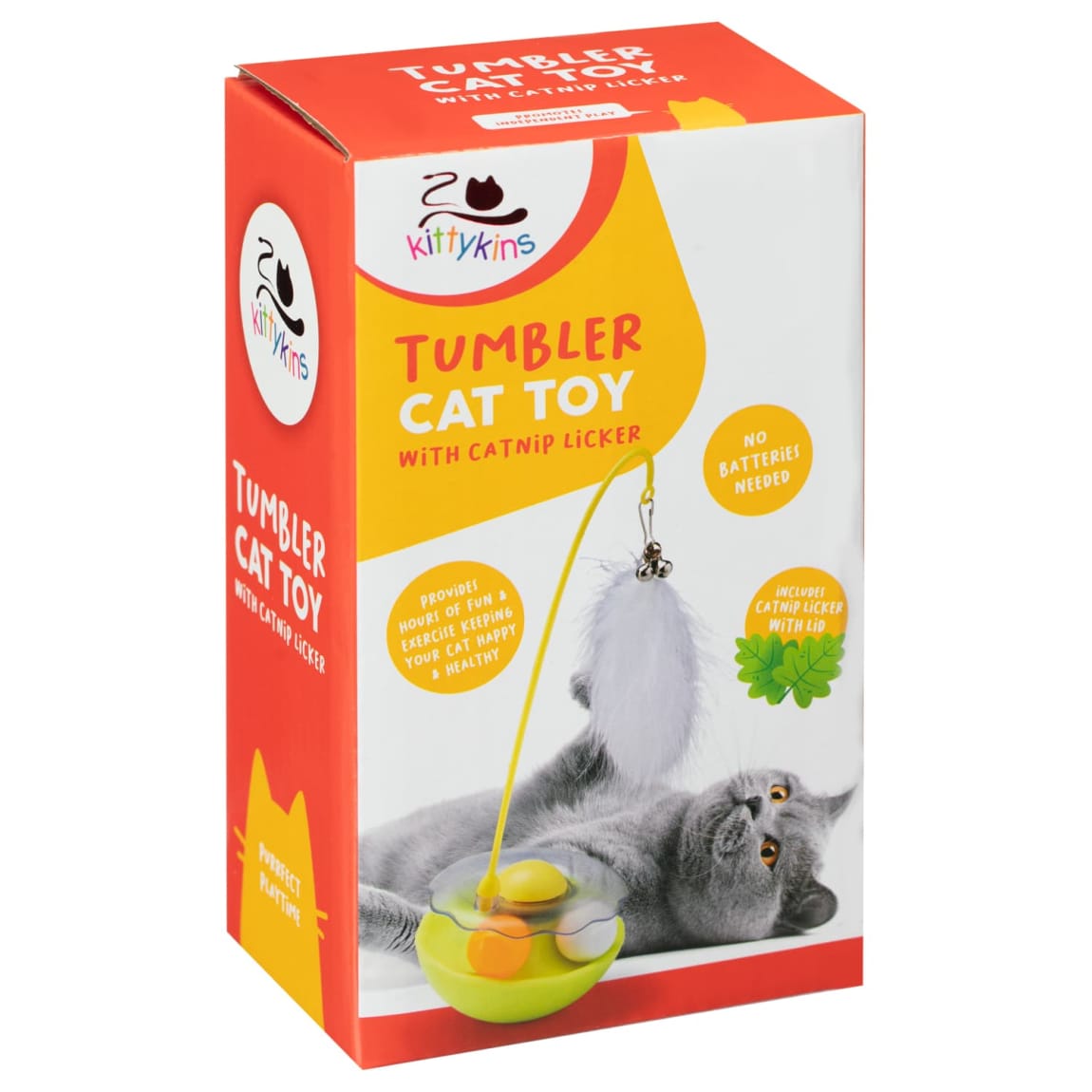 Kittykins Tumbler Cat Toy With Catnip Licker