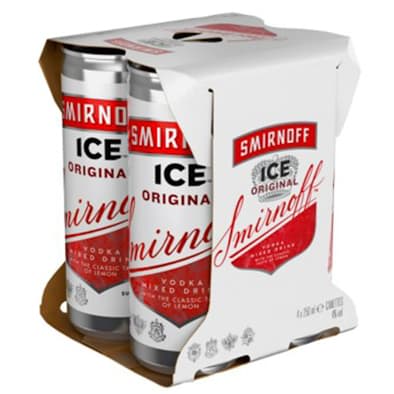 Smirnoff Ice Cans 4 x 250ml