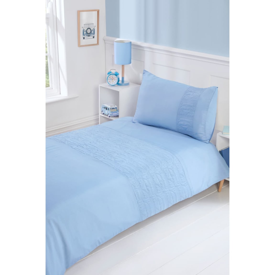 Simply Kids Pinsonic Single Duvet Set - Blue Campervan
