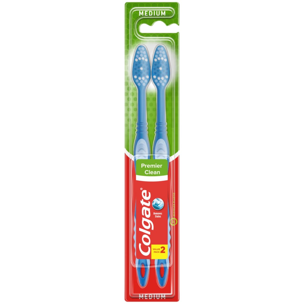 Colgate Premier Clean Medium Toothbrush 2pk