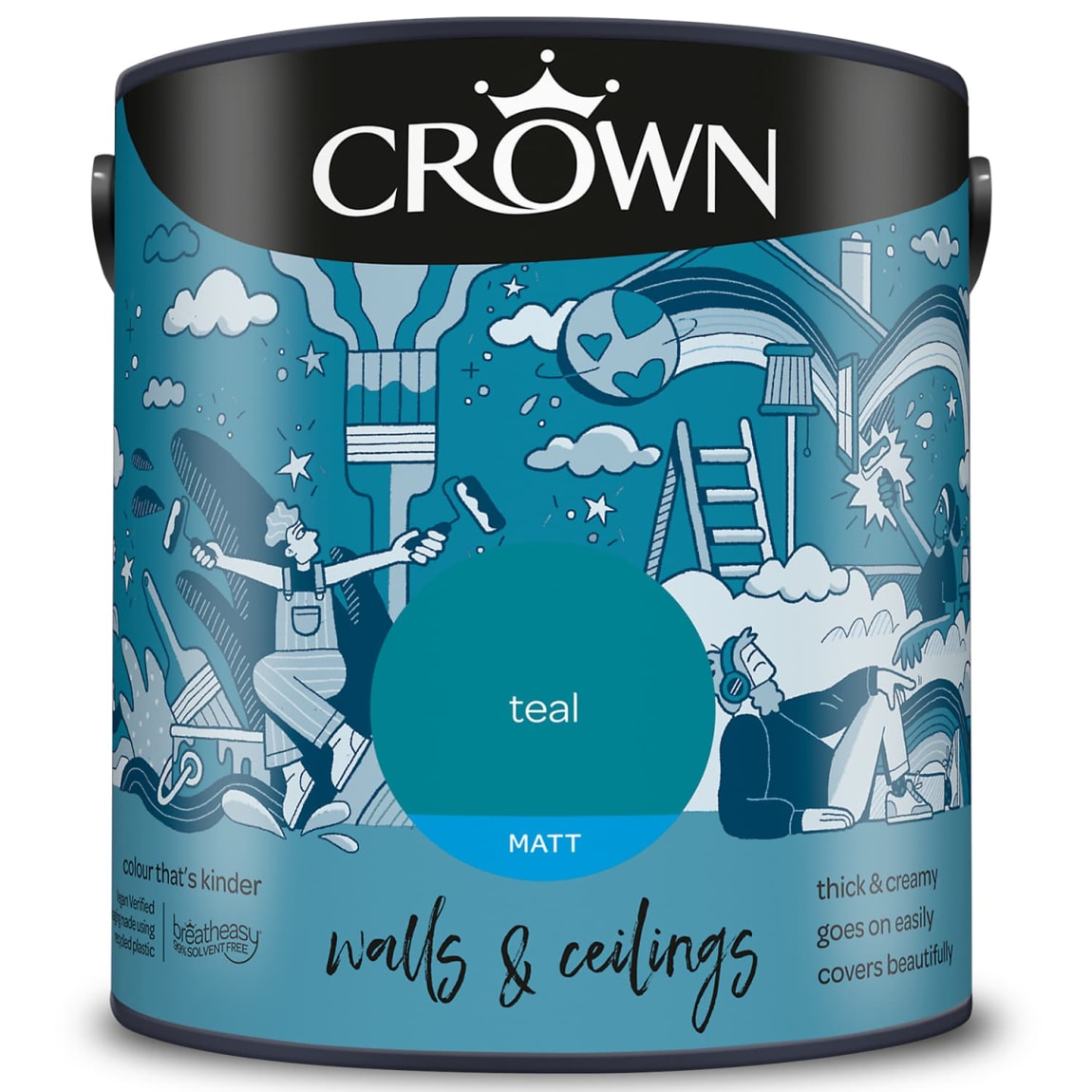 Crown Matt Emulsion Paint 2.5L - Teal