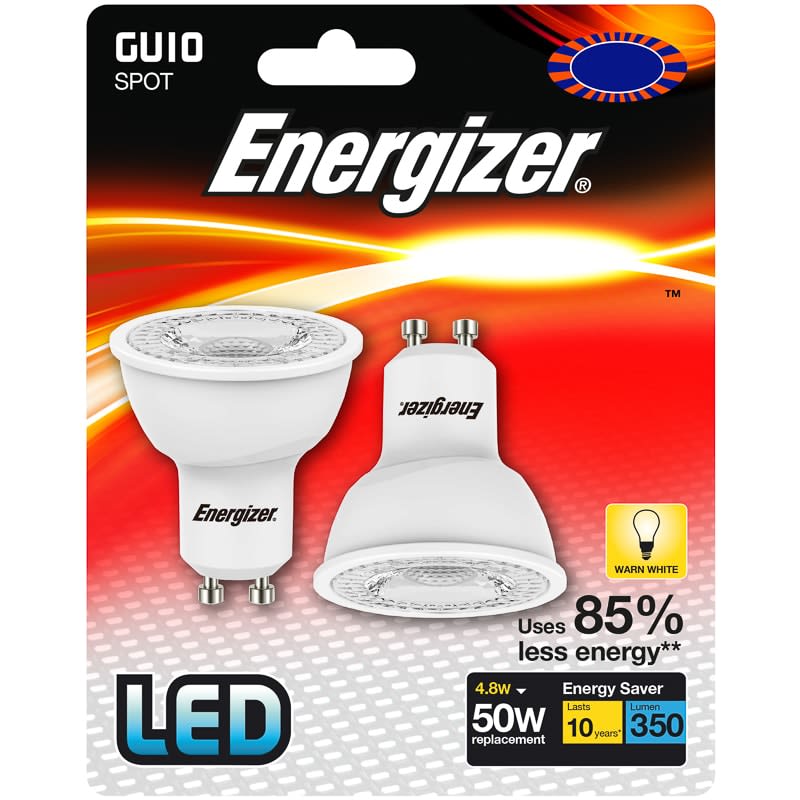 Energizer LED 50W GU10 Bulb 2pk