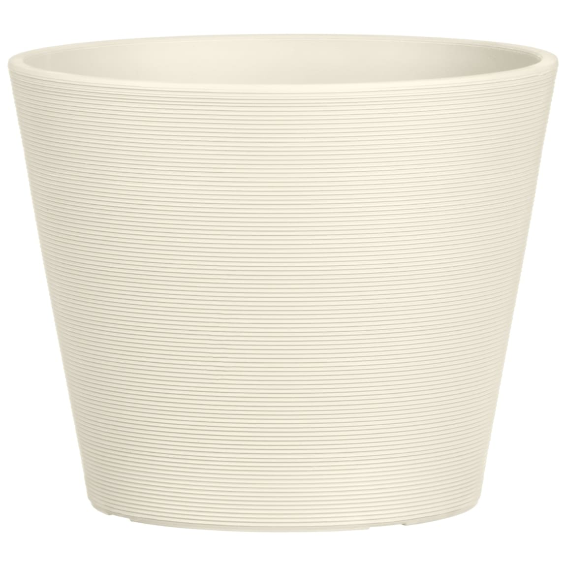 Ribbed Matt Plastic Planter - Natural