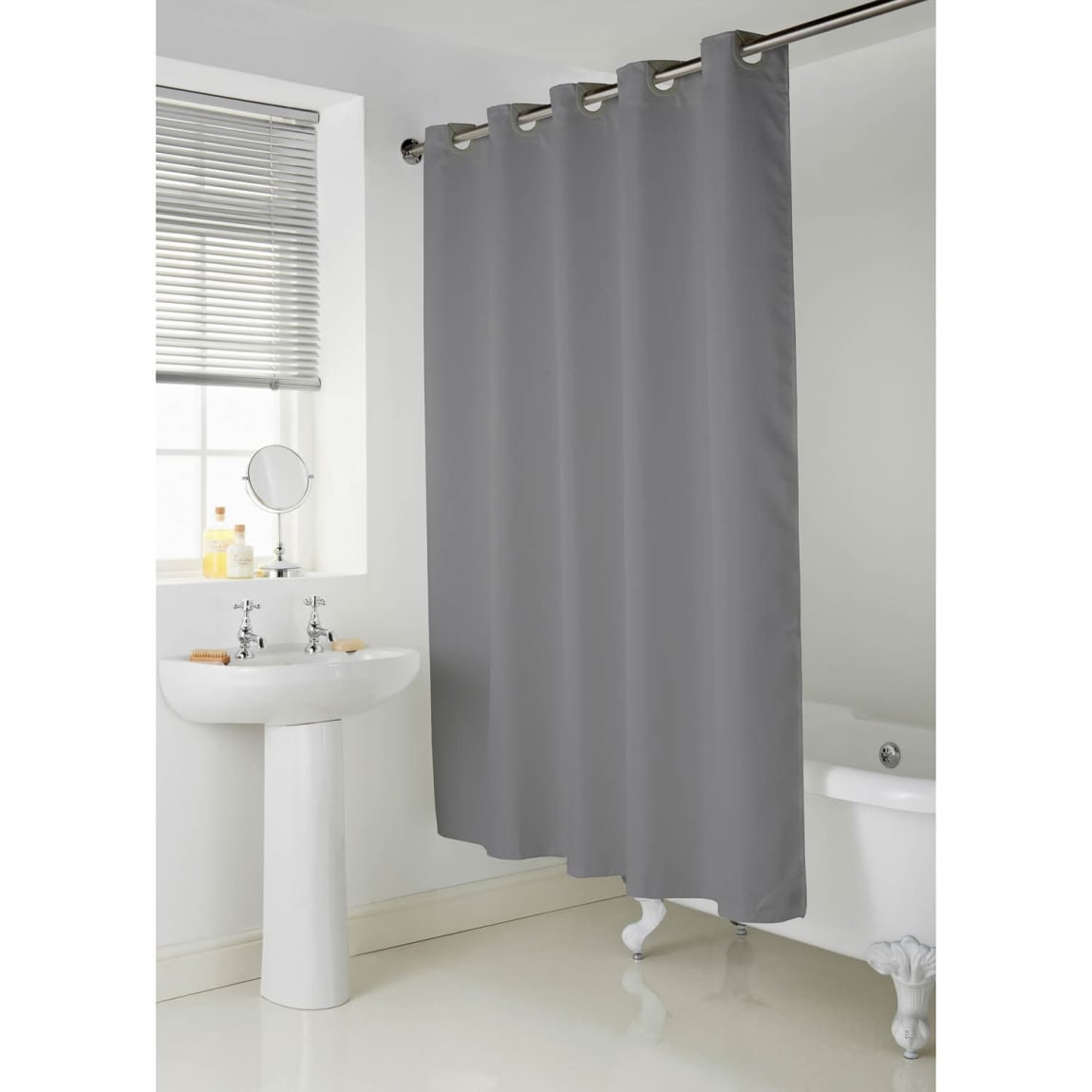 Addis Hookless Textured Shower Curtain - Grey