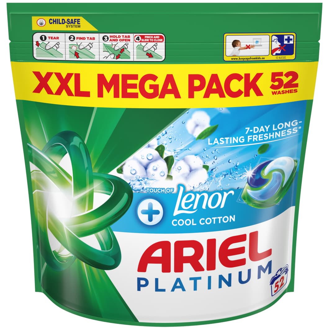 Ariel Platinum Pods Plus Lenor 52W - Cool Cotton