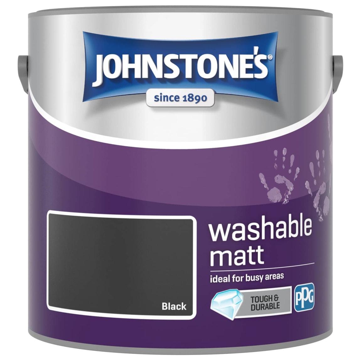 Johnstone's Washable Matt Paint - Black 2.5L