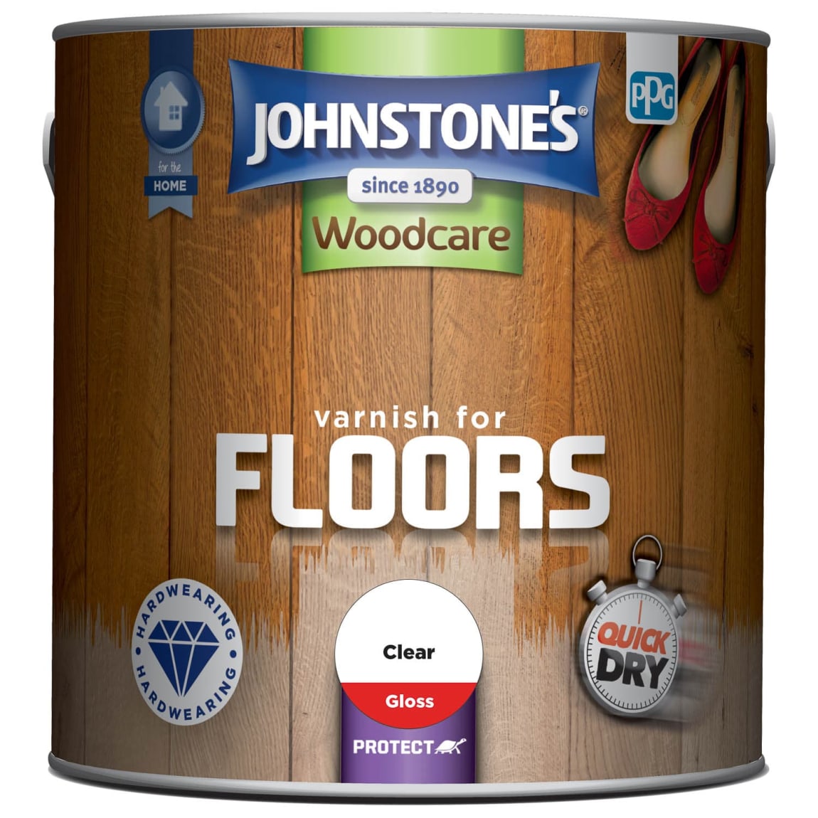 Johnstone's Quick Dry Gloss Floor Varnish - Clear 2.5L