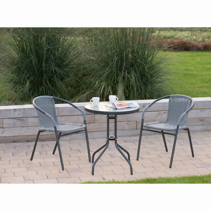 Sorrento Rattan Effect Bistro Set 3pc