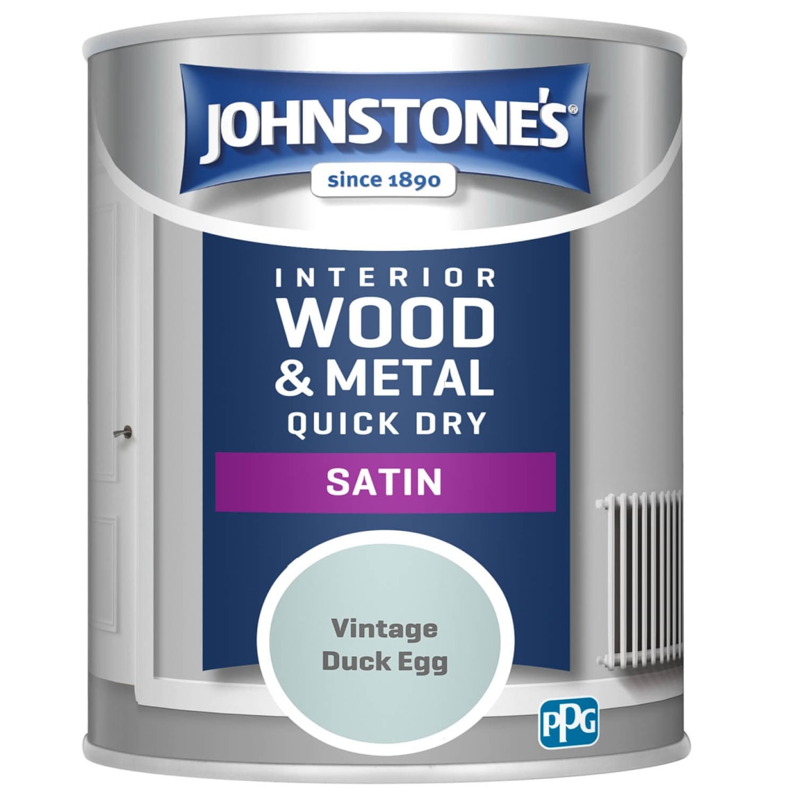 Johnstone's Quick Dry Satin Paint - Vintage Duck Egg 750ml