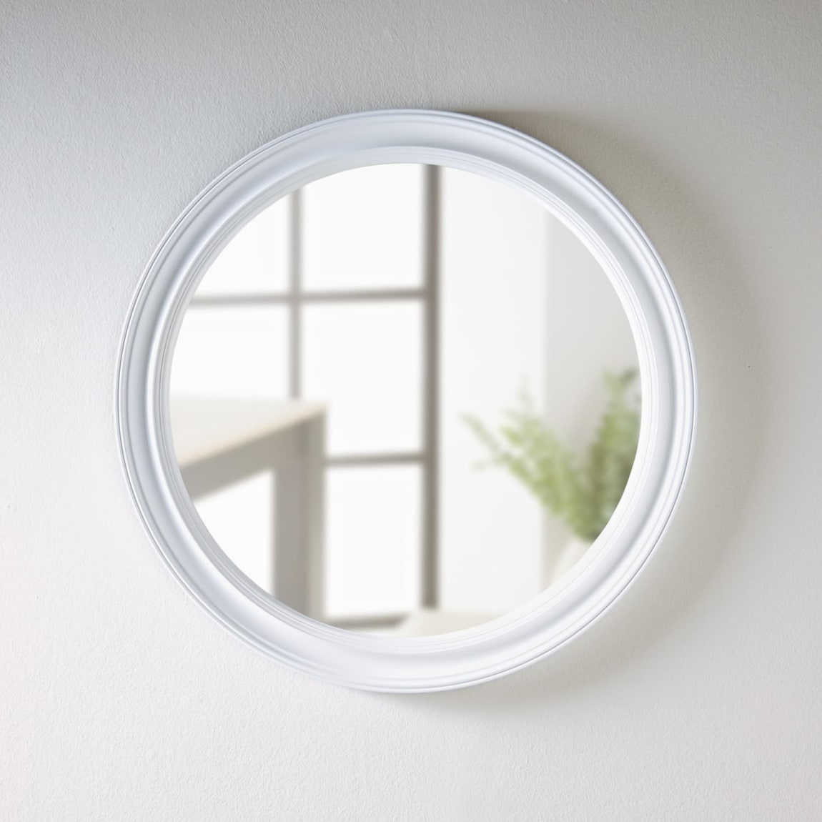 Washed Ashore Traditional Round Mirror 50cm - White