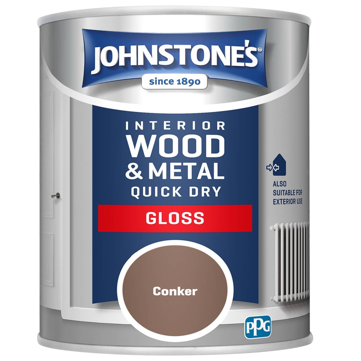 Johnstone's Quick Dry Gloss - Conker 750ml