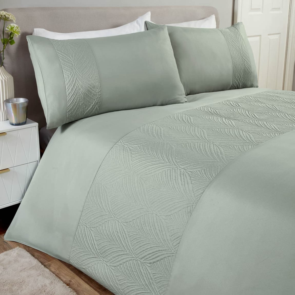 Pinsonic Double Duvet Set - Sage