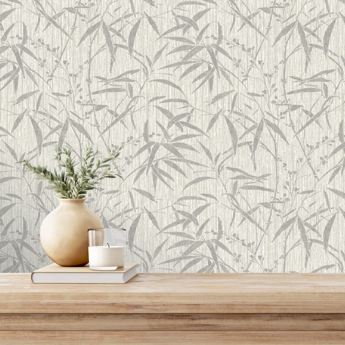 Manila Bamboo Wallpaper - Griege