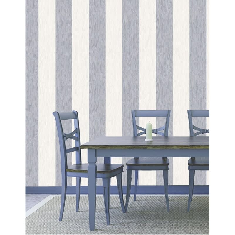 Crystal Stripe Wallpaper - Ivory-Silver