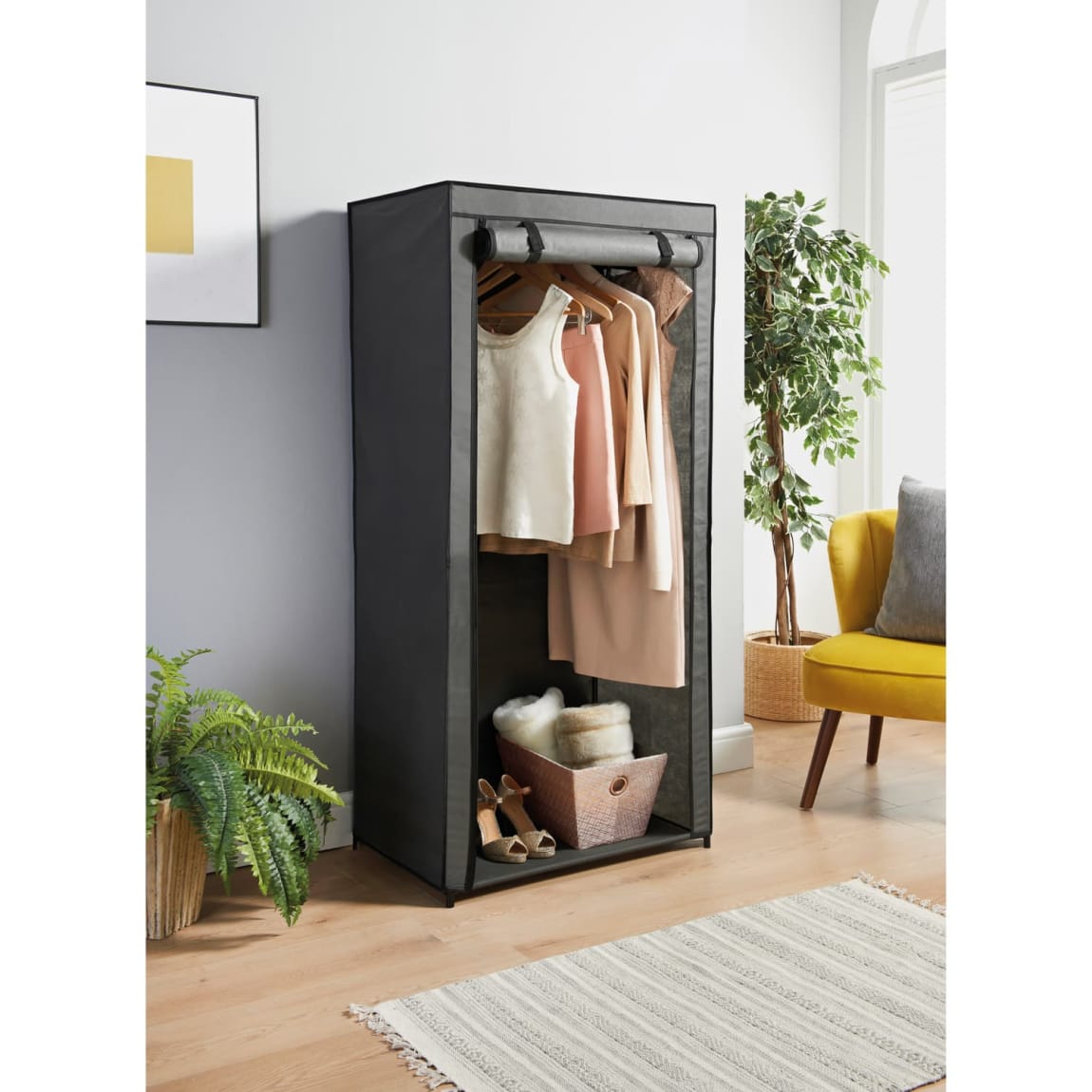 Spaceways Canvas Wardrobe - Charcoal