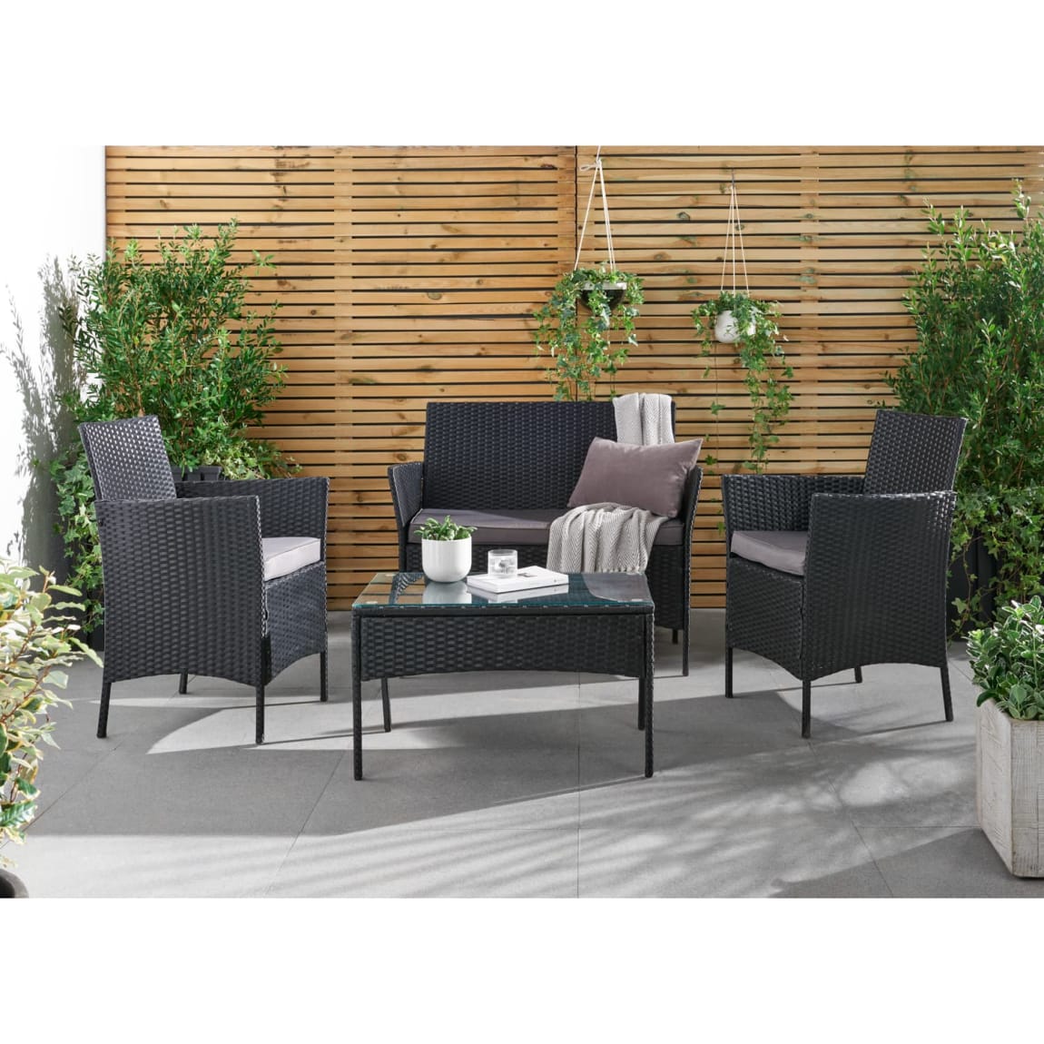 Bali Rattan Patio Set 4pc