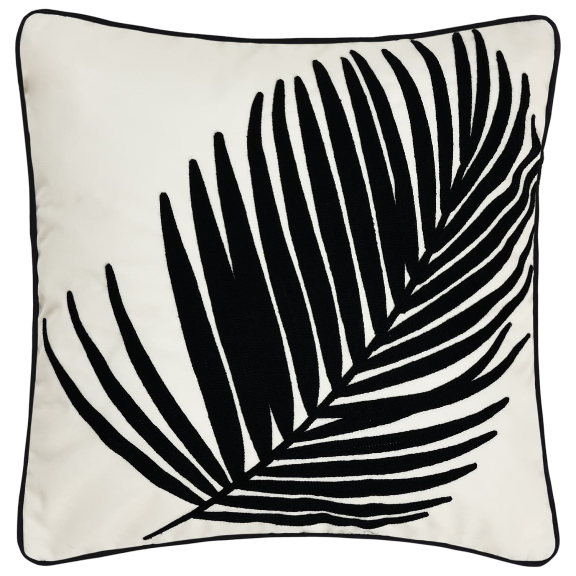 Palm House Fern Leaf Embroidered Cushion