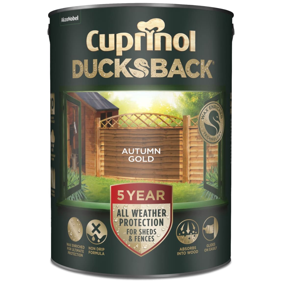 Cuprinol 5 Year Ducksback Autumn Gold 5L