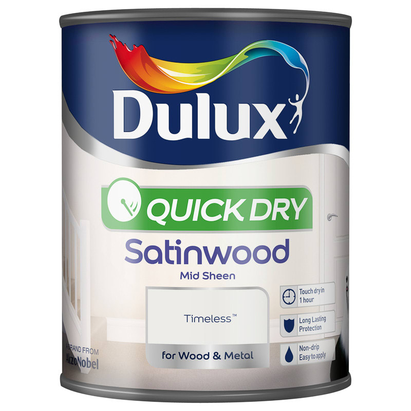 Dulux Quick Dry Satinwood Paint - Timeless 750ml