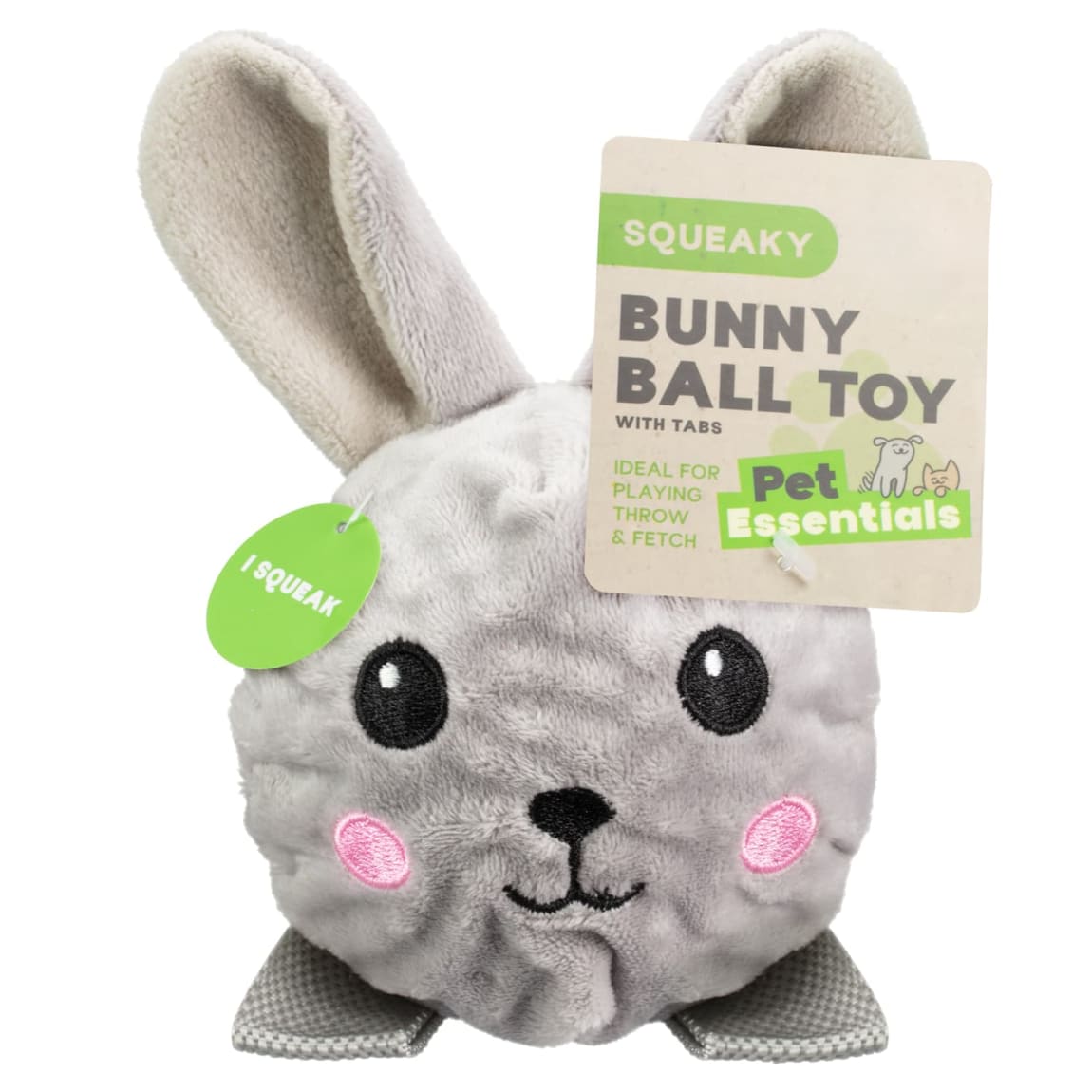 Squeaky Bunny Ball Dog Toy