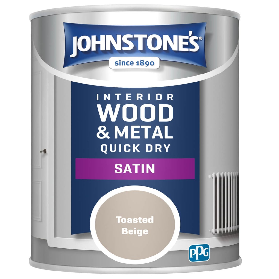 Johnstone's Quick Dry Satin Paint - Toasted Beige 750ml