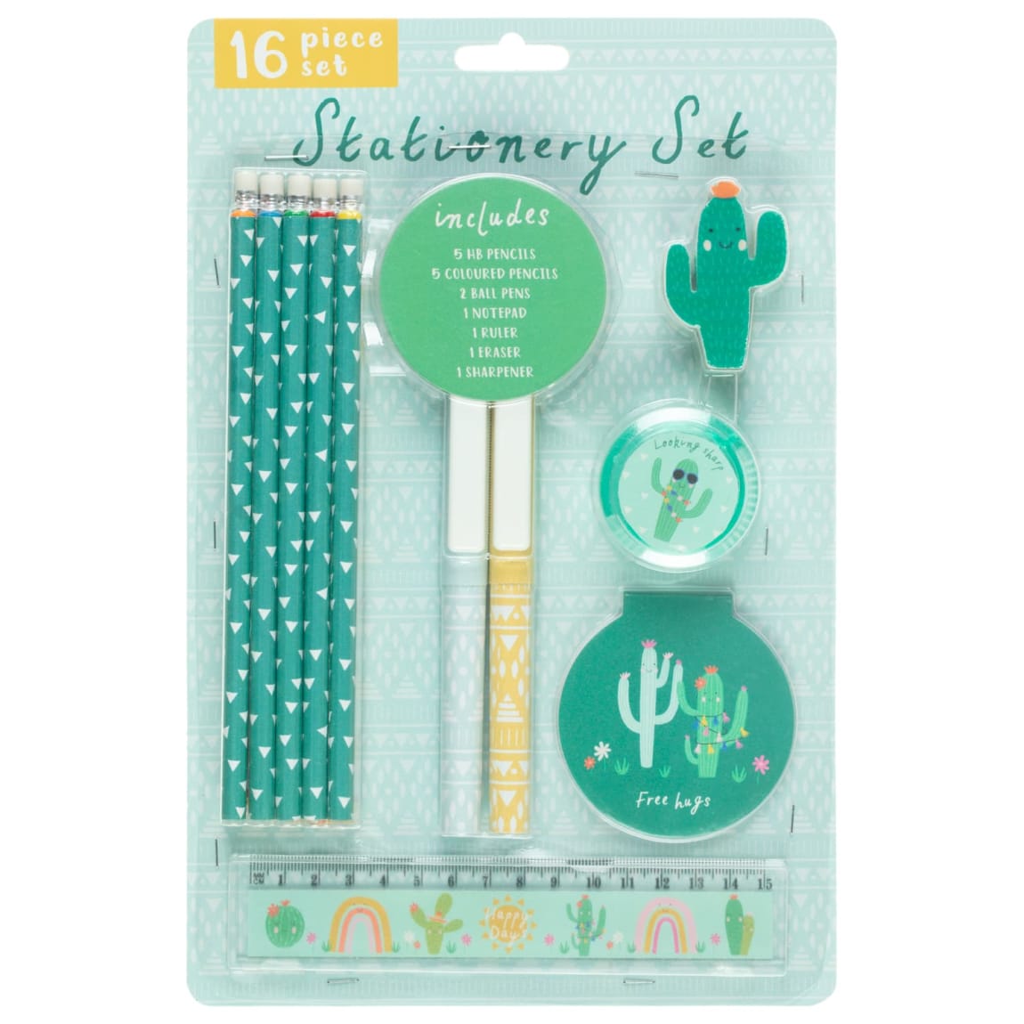 Fashion Stationery Set 16pc - Cactus