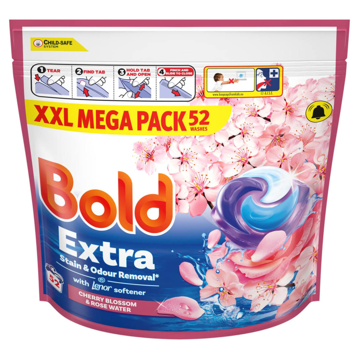 Bold Extra Laundry Pods 52W - Cherry Blossom & Rose Water