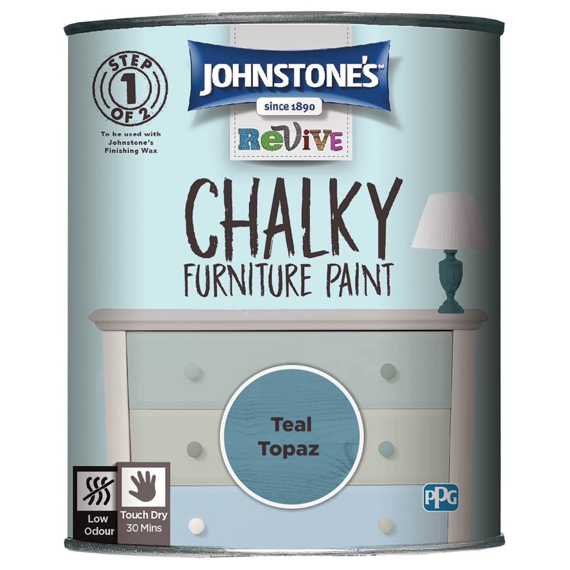 Johnstone's Paint Chalky Furniture - Teal Topaz 750ml