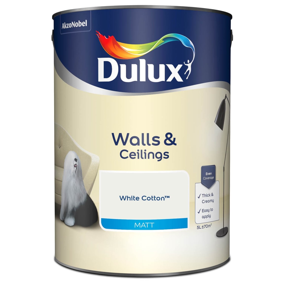 Dulux Matt Emulsion - White Cotton 5L