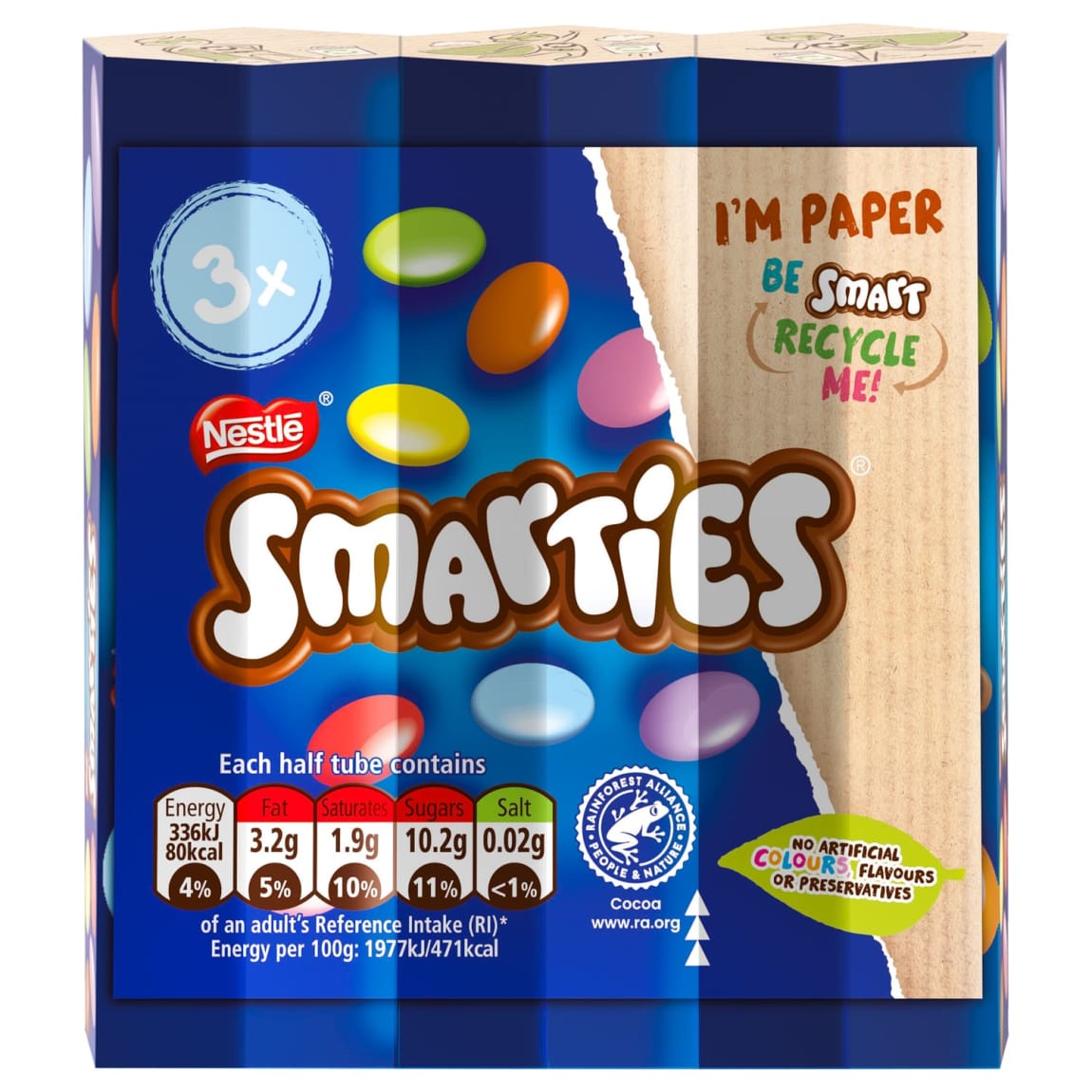 Smarties Tube 102g 3pk