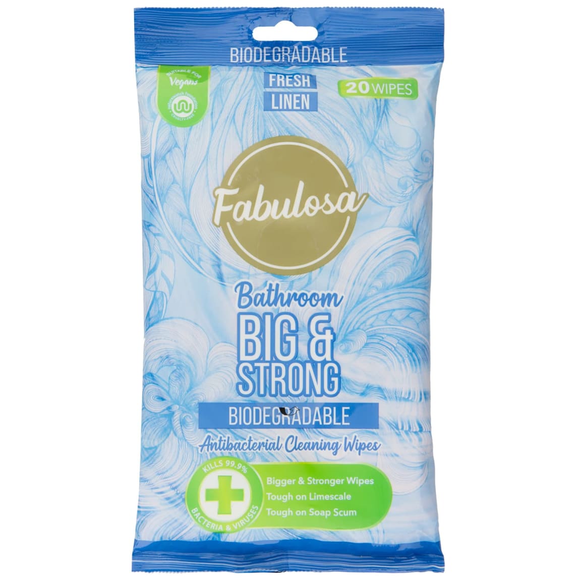 Fabulosa Bathroom Big & Strong Antibacterial Cleaning Wipes 20pk - Fresh Linen