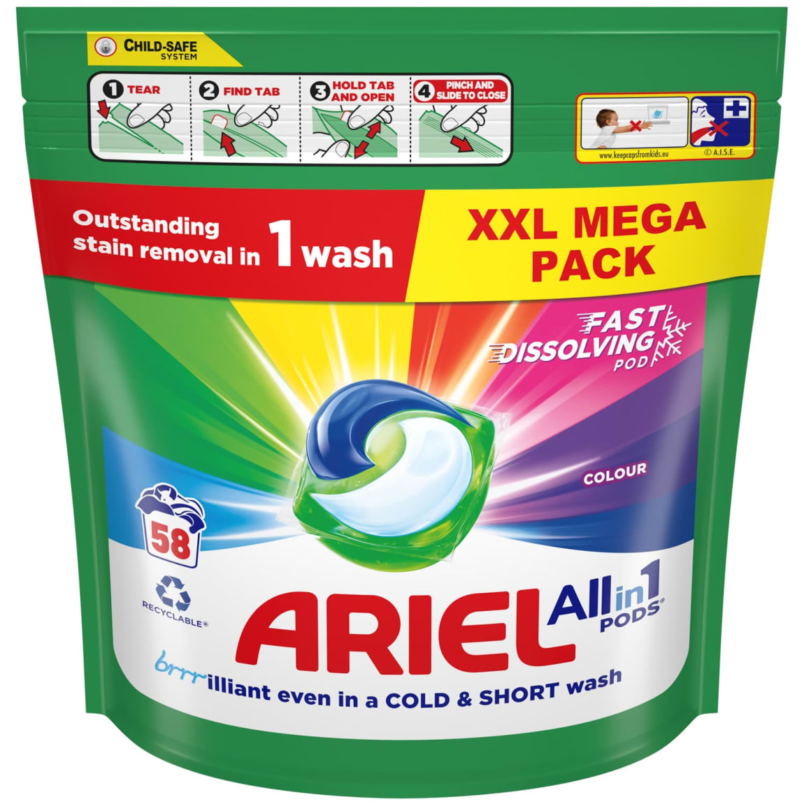 Ariel Colour All-In-1 Pods 58W