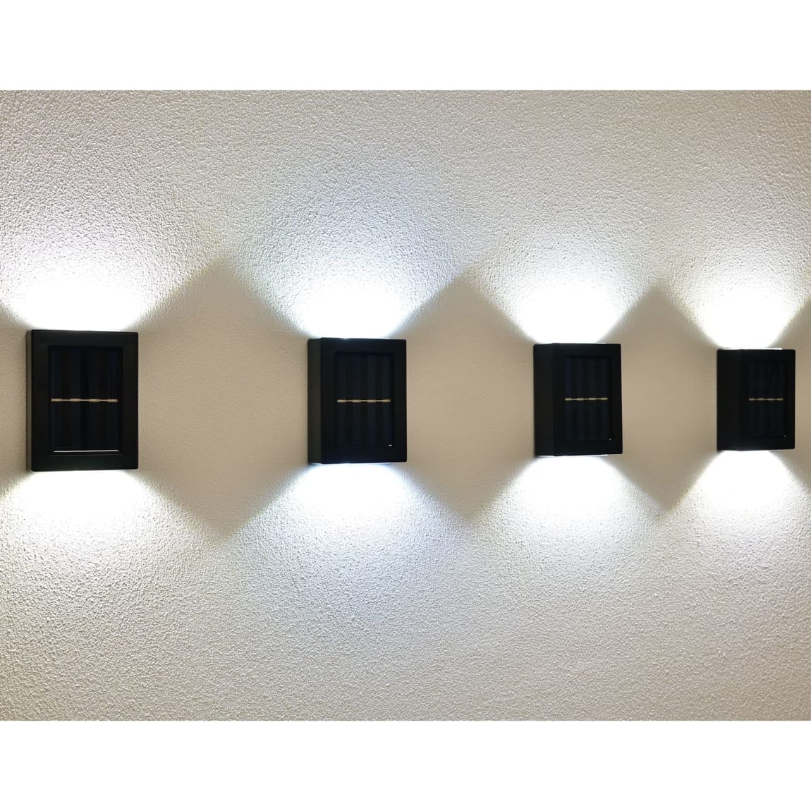 Solar Powered Up-Down LED Wall Light 4pk - White