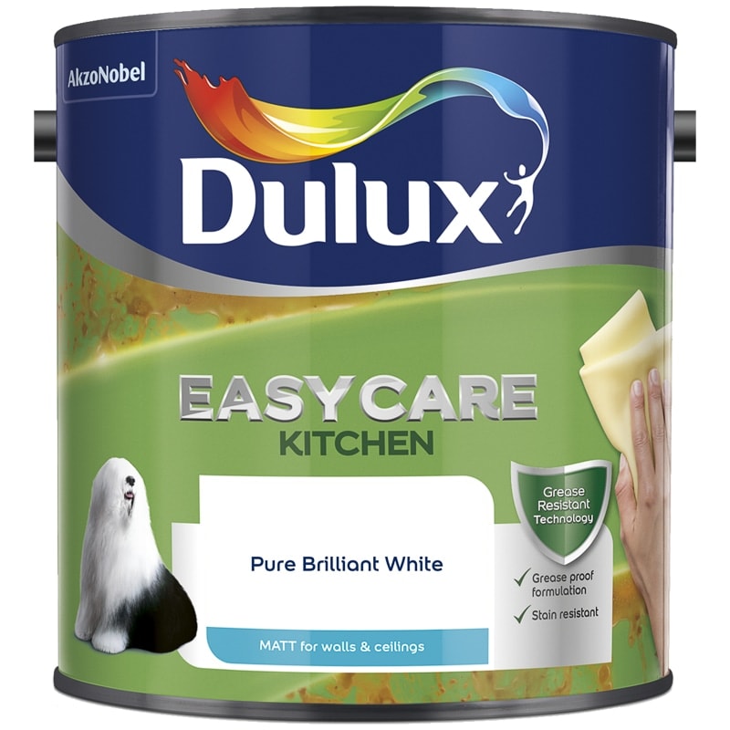 Dulux Easycare Kitchen Paint - Pure Brilliant White 2.5L