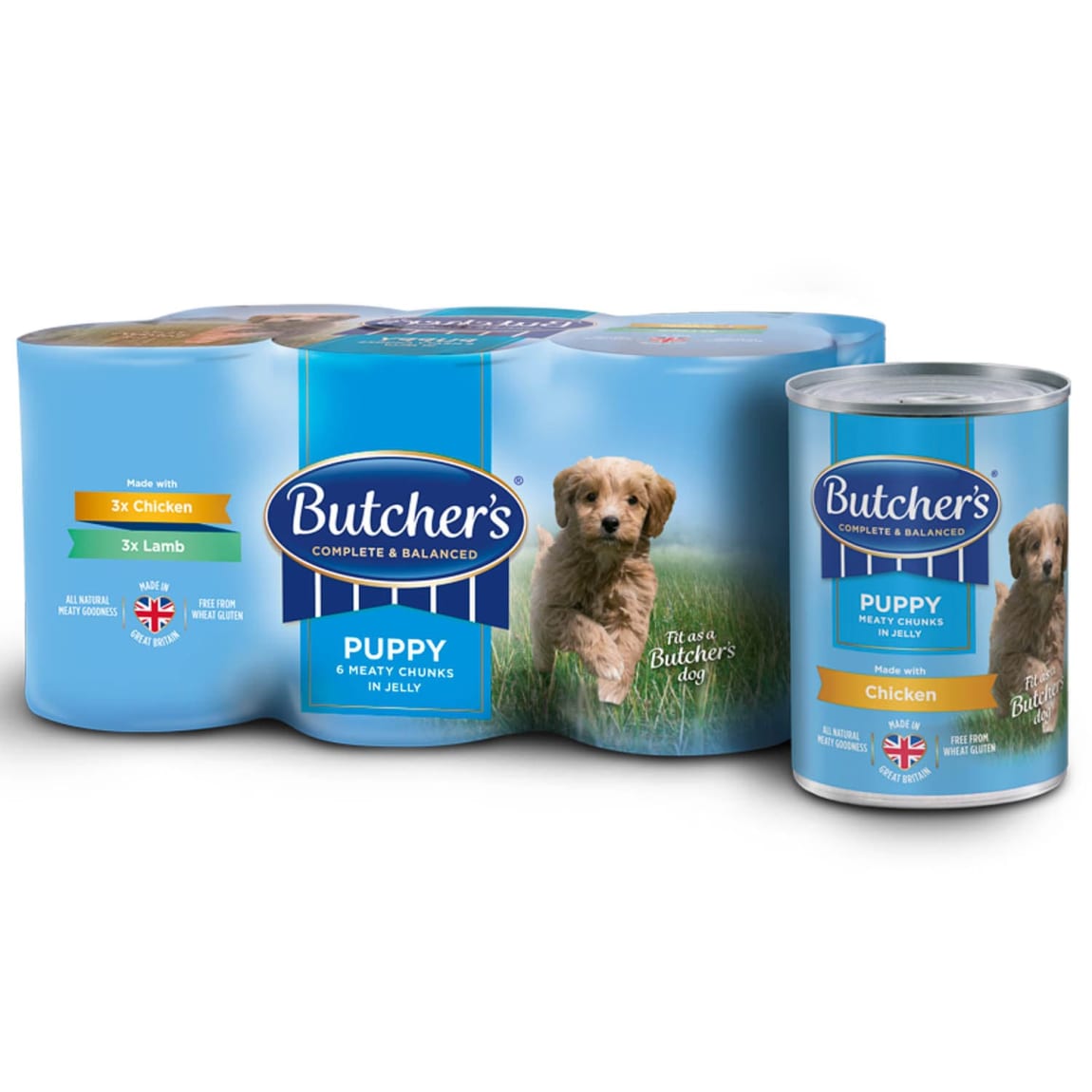Butcher's Puppy Meaty Chunks in Jelly Tins 6 x 400g