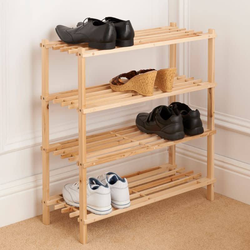 4 Tier Wooden Shoe Rack
