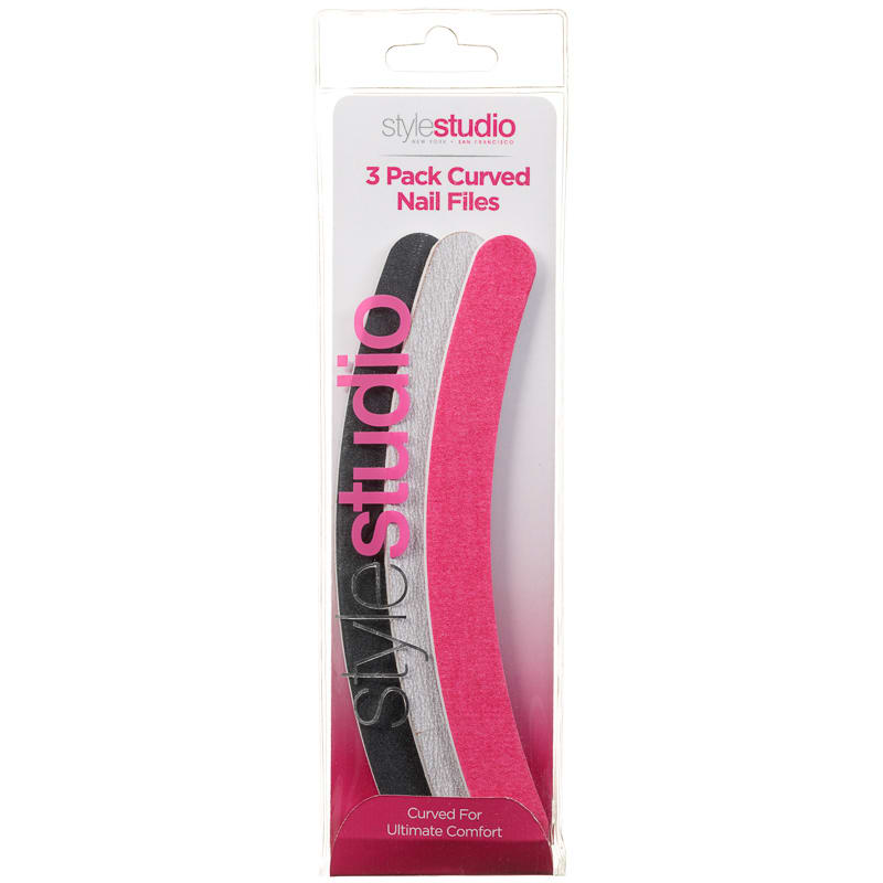 Style Studio Curved Nail Files 3pk