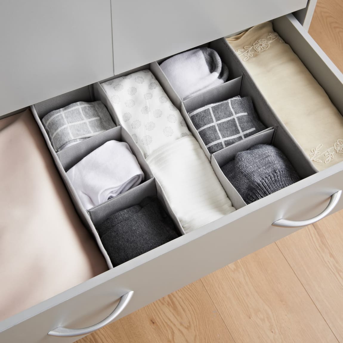 Home Essentials Drawer Organiser 2pk - Grey