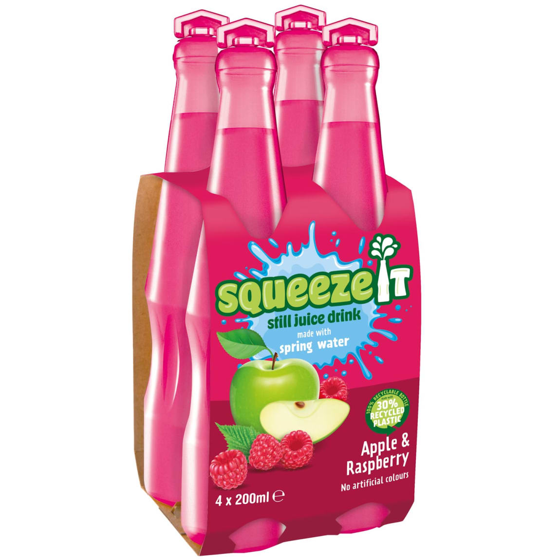 Squeeze It Still Juice Drink 4 x 200ml - Apple & Raspberry