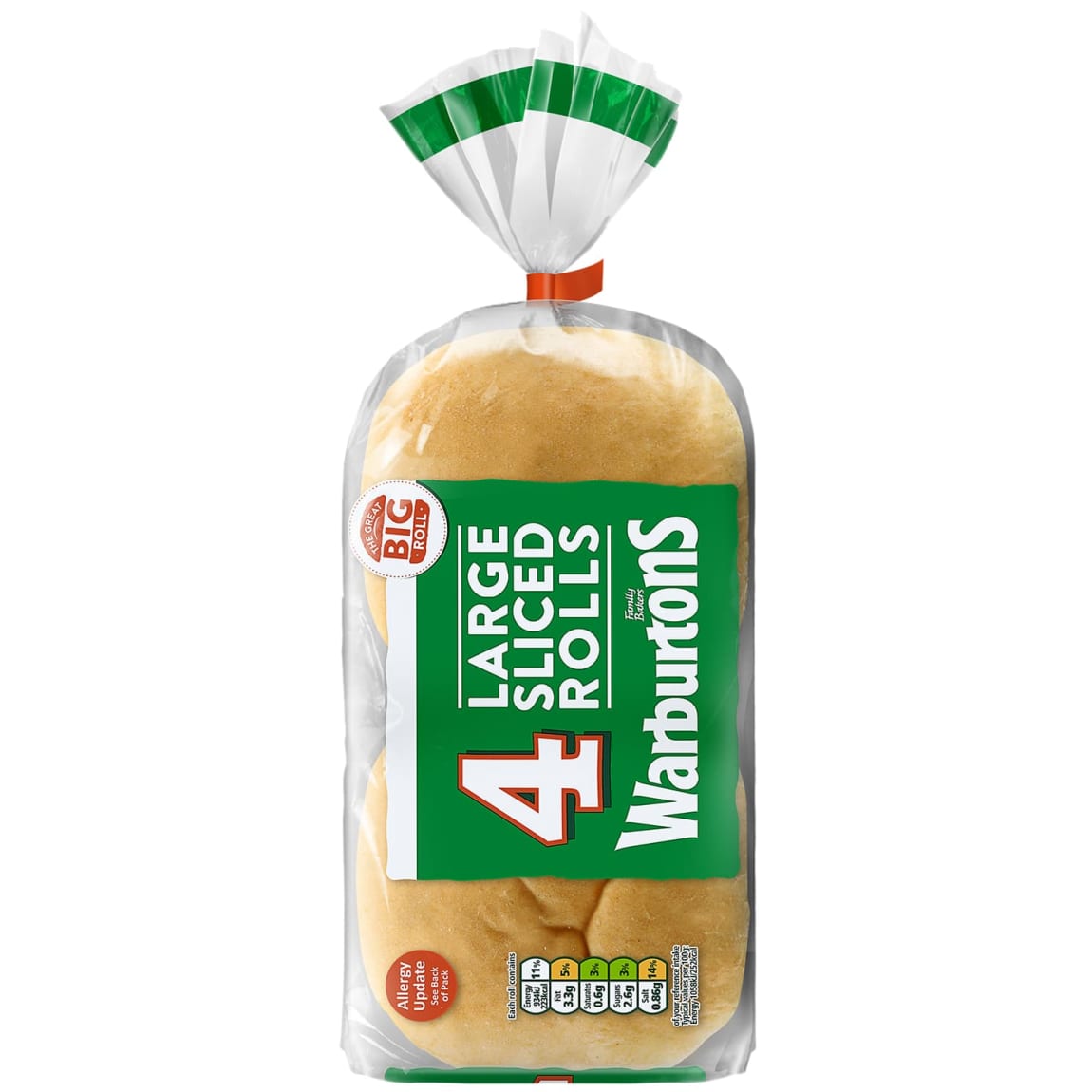 Warburtons Large Sliced Rolls 4pk