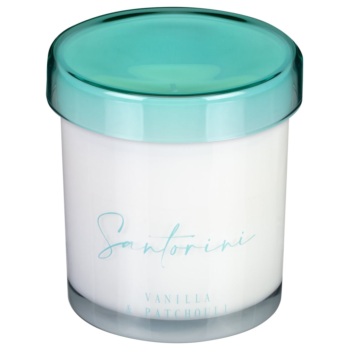 Candle With Glass Lid - Santorini