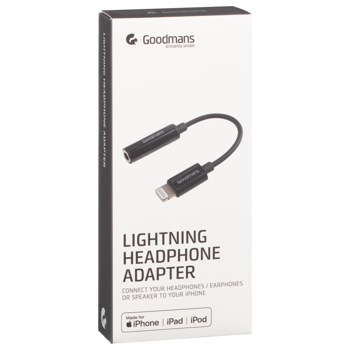 Goodmans Lightning Headphone Adapter - Black