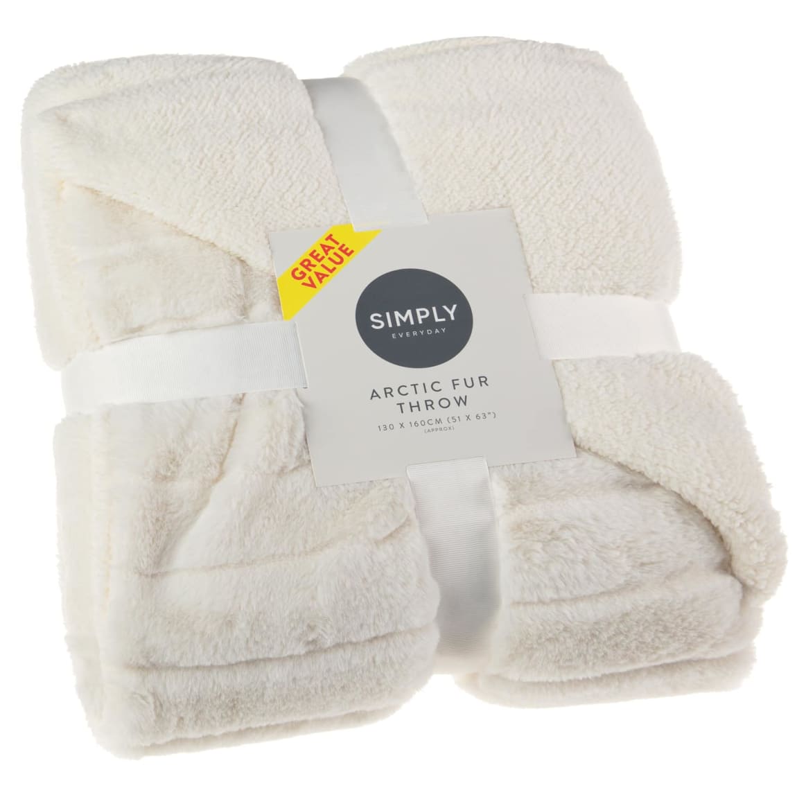 Simply Everyday Arctic Fur Throw - Cream