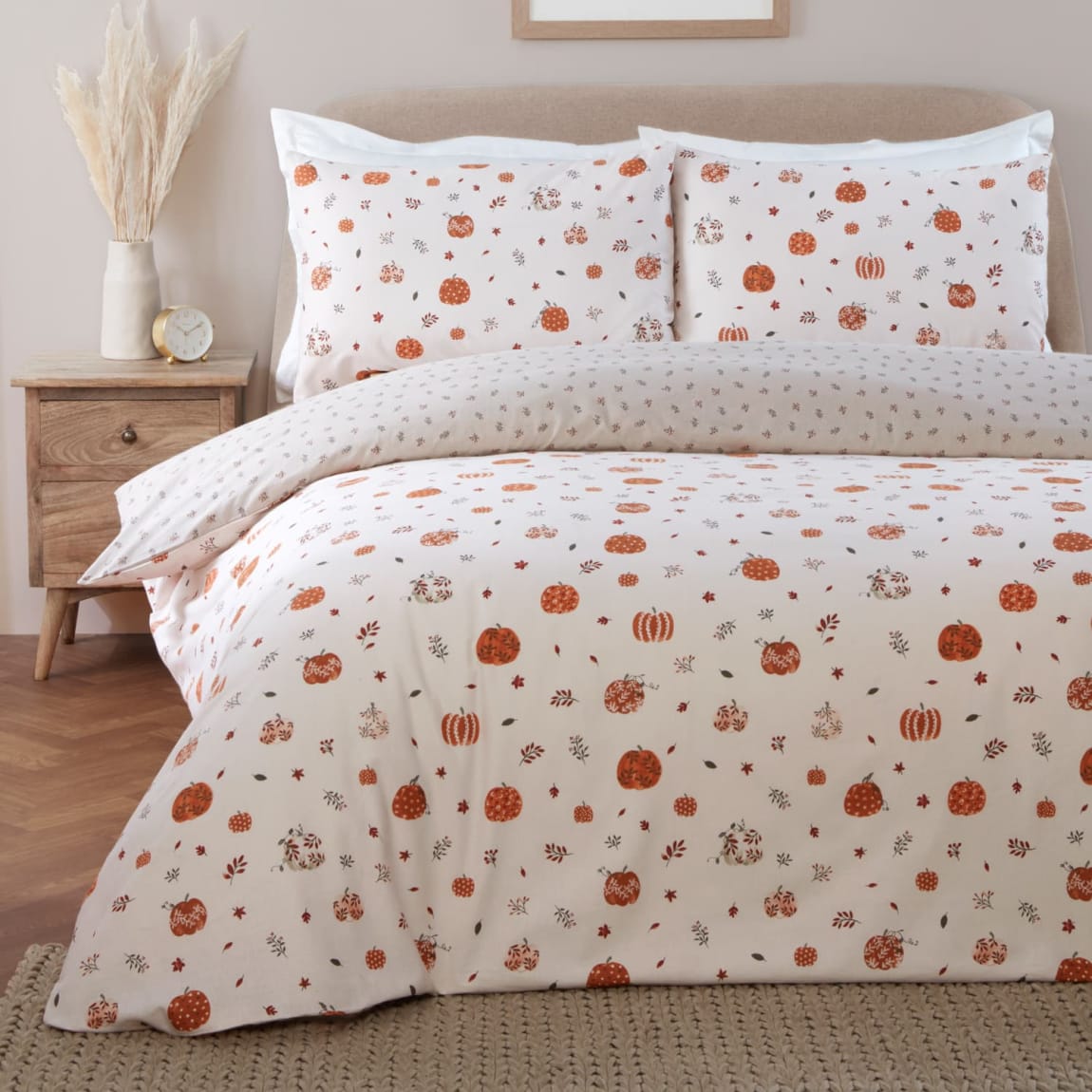 Harvest Pumpkin Print Duvet Set - King