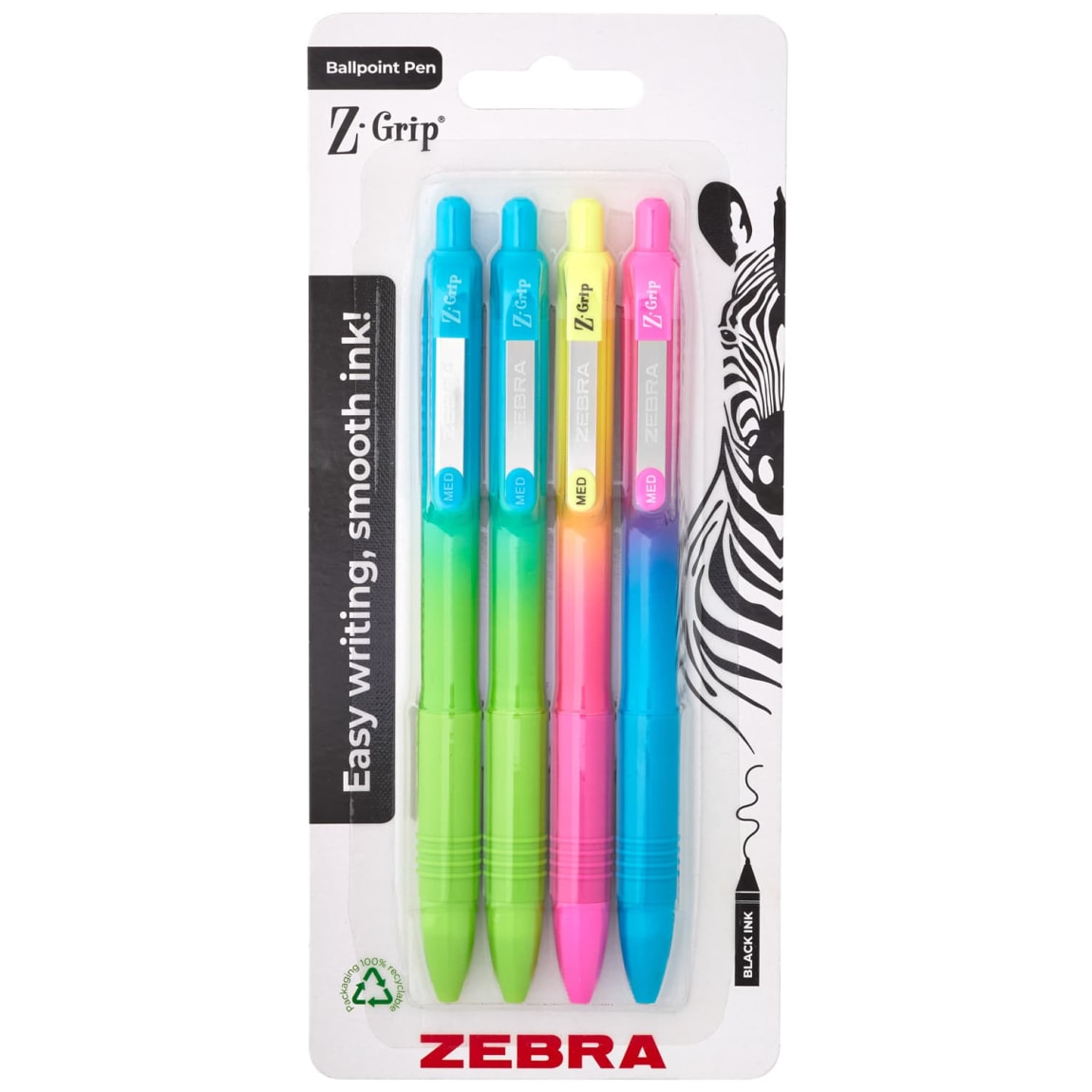 Zebra Z Grip Pens 4pk - Ombre